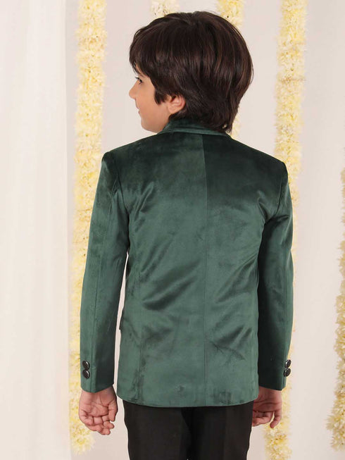 Boy's Green Velvet Blazer